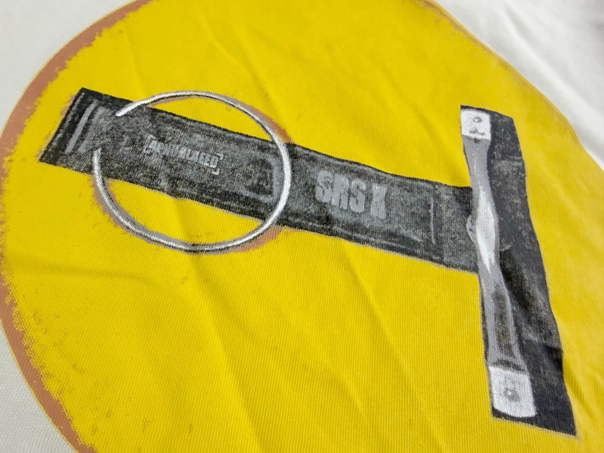 ❥8048#P126 Saint Mxxxxxx ✖️KLF new smiley face Made of double yarn double-ply pure cotton fabric 290 grams, comfortable and breathable to wear, full of street feel, loose fit Craftsmanship: glue rusty printing Size: (S-M-L-XL) Color: gray apricot